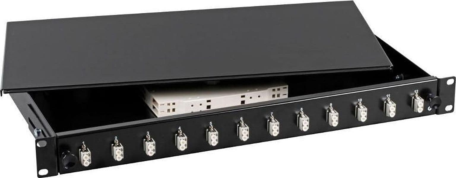 Cassetto Ottico 19'' con 12 bussole LC Duplex Multimodale OM2 Nero in  Scontolo.net - Potenza, commercioVirtuoso.it