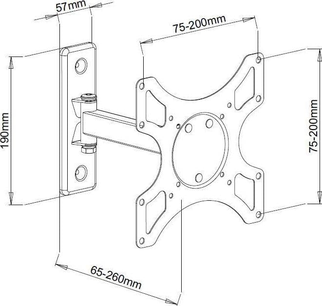 Supporto a muro per TV LED LCD 19 - 37'' inclinabile 2 snodi bianco in Supporti da parete e da soffitto Scontolo.net - Potenza, commercioVirtuoso.it