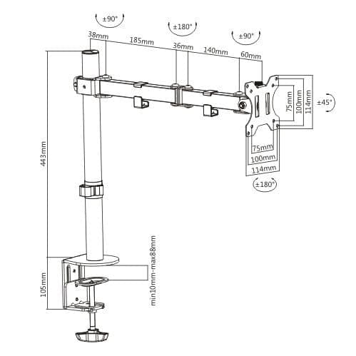 Supporto da scrivania per Monitor 13-32'' in Supporti Scontolo.net - Potenza, commercioVirtuoso.it