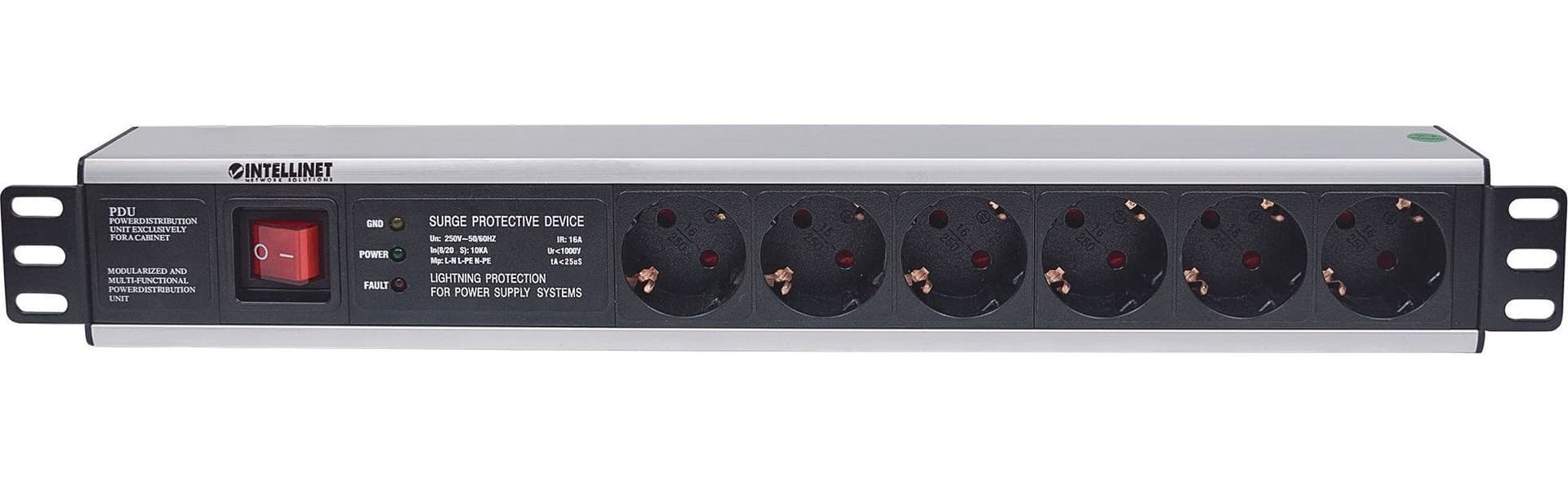 Multipresa per Rack 19'' 6 posti Spina Schuko Angolata 1.5U in Multiprese Scontolo.net - Potenza, commercioVirtuoso.it