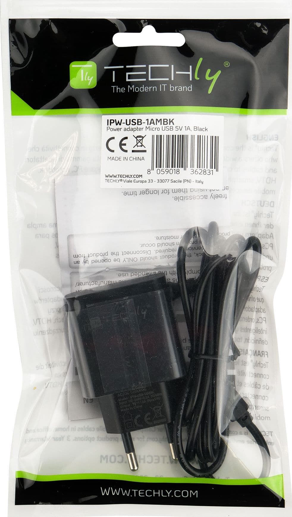 Caricabatterie Alimentatore Micro USB 5V 1A per Smartphone Tablet Nero in Caricabatterie da muro Scontolo.net - Potenza, commercioVirtuoso.it
