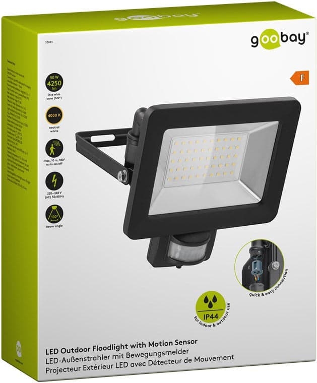 Faretto LED da Esterno con Rilevatore di Movimento PIR 50W in Lampade da parete Scontolo.net - Potenza, commercioVirtuoso.it
