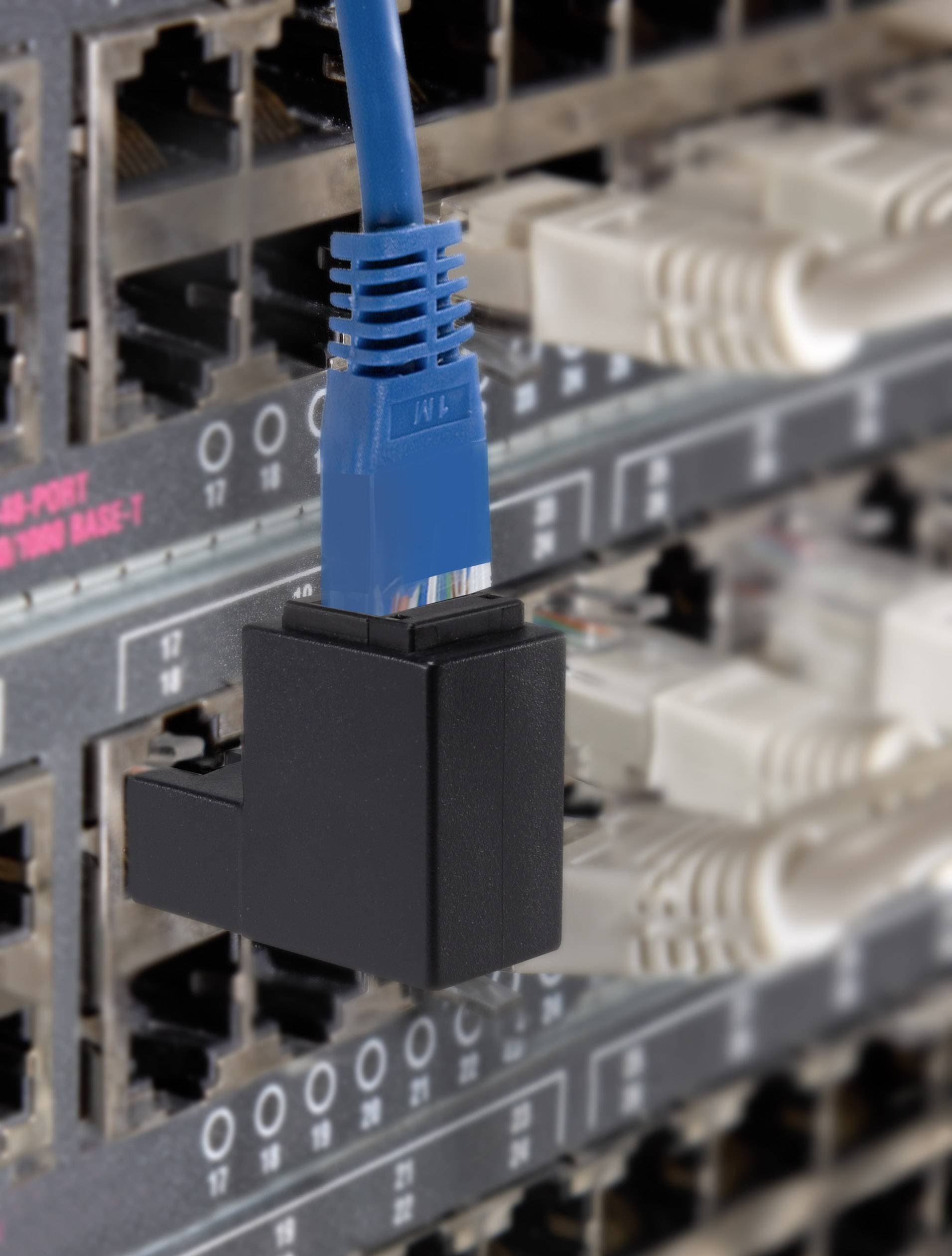 Adattatore RJ45 Maschio Femmina Cat.6 UTP Angolato verso l'alto a 90&deg Nero in  Scontolo.net - Potenza, commercioVirtuoso.it
