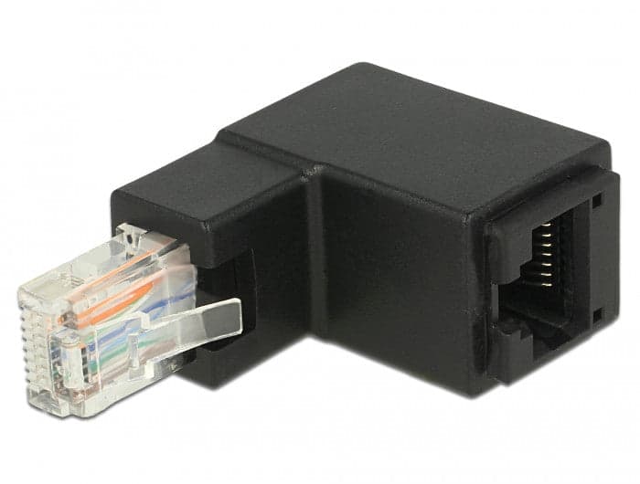 Adattatore RJ45 Maschio Femmina Cat.6 UTP Angolato verso l'alto a 90&deg Nero in  Scontolo.net - Potenza, commercioVirtuoso.it