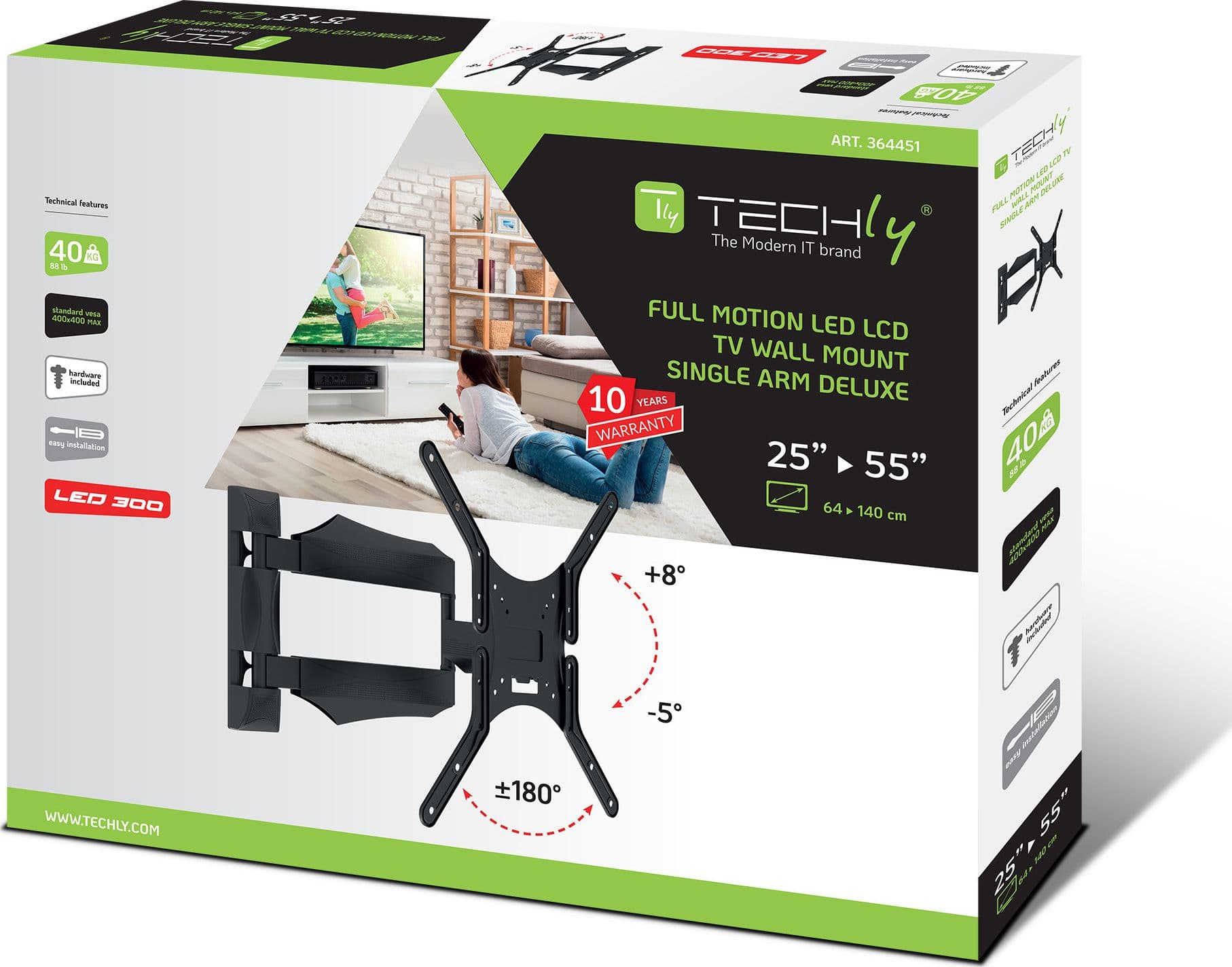 Supporto a Muro Slim per TV LED LCD 25-52'' Full Motion Nero in Supporti da parete e da soffitto Scontolo.net - Potenza, commercioVirtuoso.it