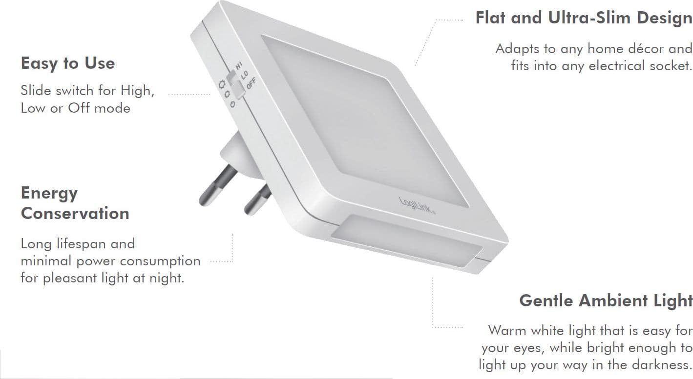 Luce Notturna LED Quadrata con Sensore Crepuscolare Bianco Caldo in Luci notturne Scontolo.net - Potenza, commercioVirtuoso.it