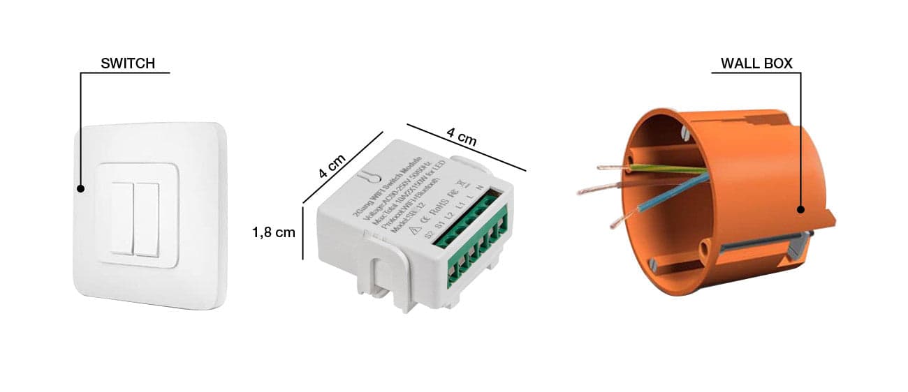 Modulo WiFi per Interruttore Smart 2 CH Alexa Google Home Tuya in Spine intelligenti e telecomandate Scontolo.net - Potenza, commercioVirtuoso.it