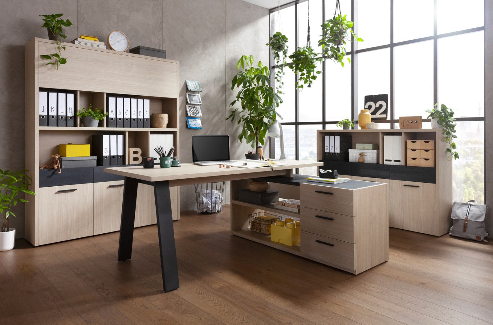 Libreria con ante e ripiani "Da Vinci" in legno da ufficio arredamento per interno h 105 cm Casa e cucina/Arredamento/Studio/Mobiletti e credenze/Librerie Decor Space - Altamura, Commerciovirtuoso.it