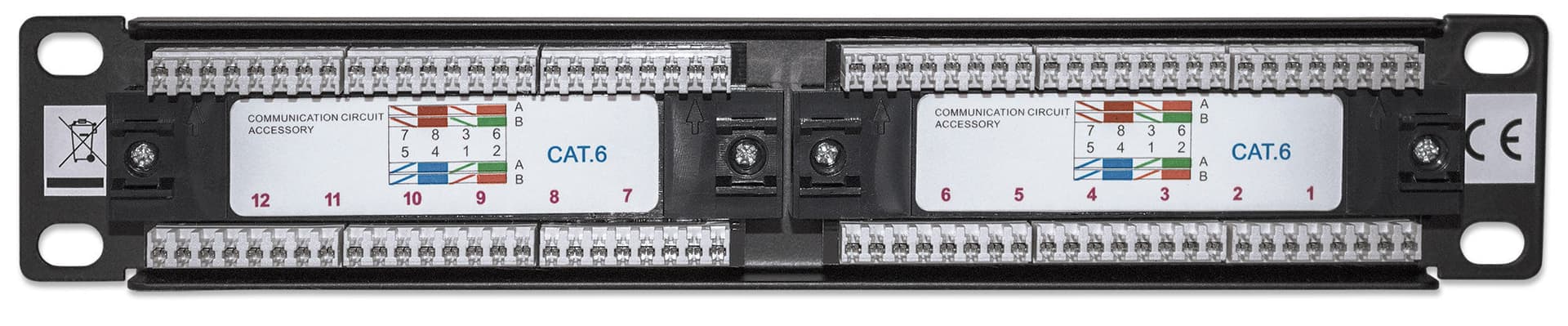Pannello Patch per Rack 10'' 12 Porte UTP Cat.6 1HE in Cavi Ethernet Scontolo.net - Potenza, commercioVirtuoso.it