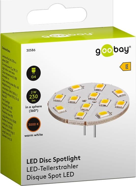 Faretto Led a Disco 12LED SMD G4 5050 2W 230lm Bianco Caldo, Classe E in Lampadine a LED Scontolo.net - Potenza, commercioVirtuoso.it