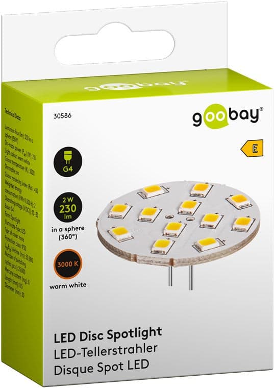 Faretto Led a Disco 12LED SMD G4 5050 2W 230lm Bianco Caldo, Classe E in Lampadine a LED Scontolo.net - Potenza, commercioVirtuoso.it