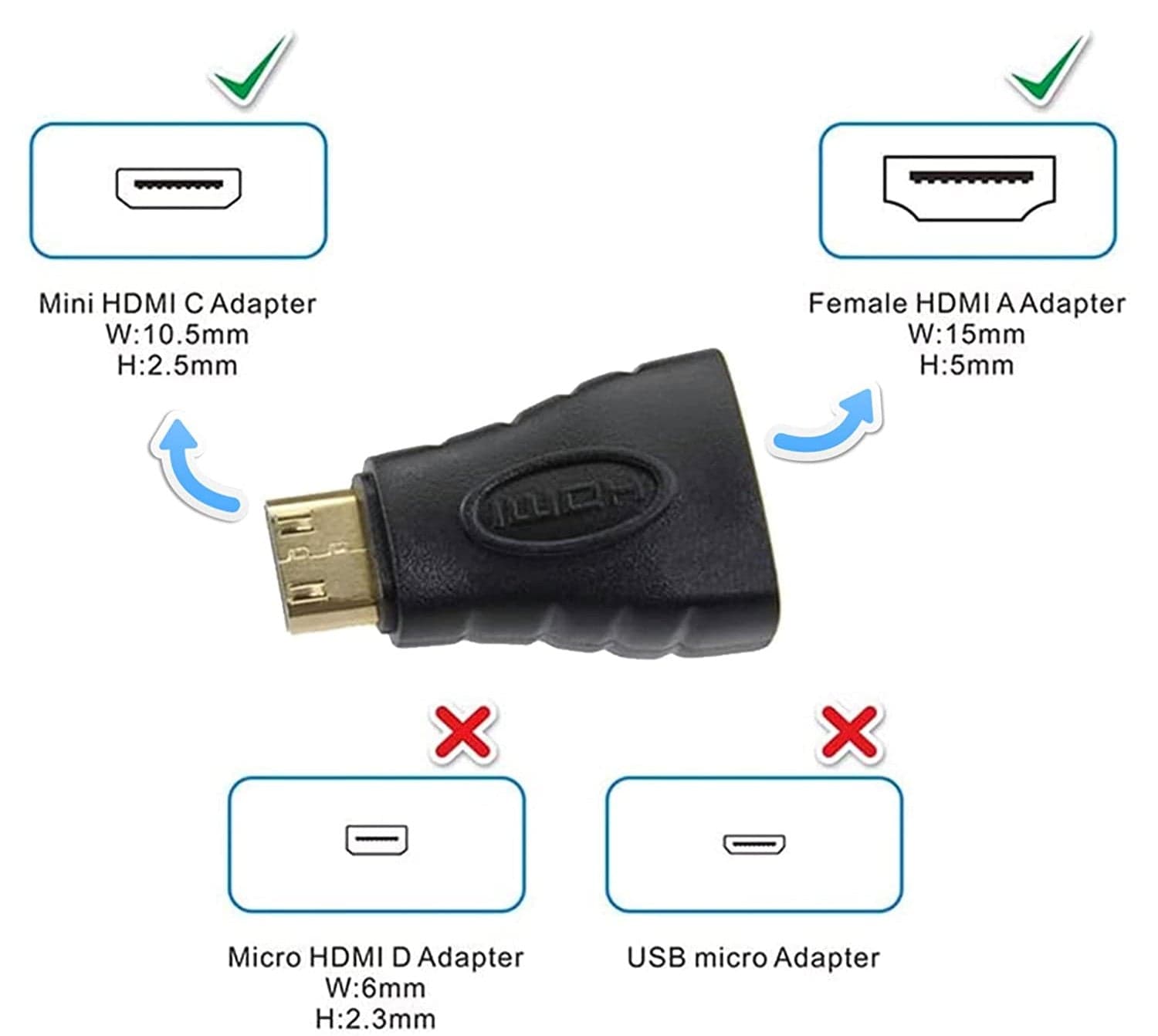Adatattore da Mini HDMI Maschio a HDMI Femmina in Cavi HDMI Scontolo.net - Potenza, commercioVirtuoso.it
