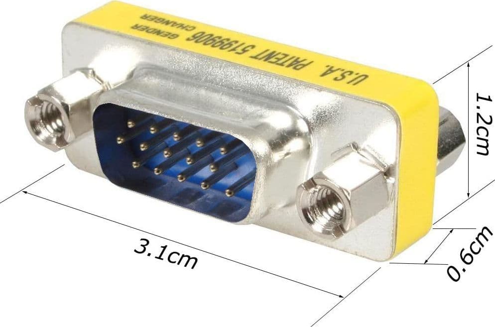 Mini Gender Changer VGA DB 15 poli HD M/M in  Scontolo.net - Potenza, commercioVirtuoso.it