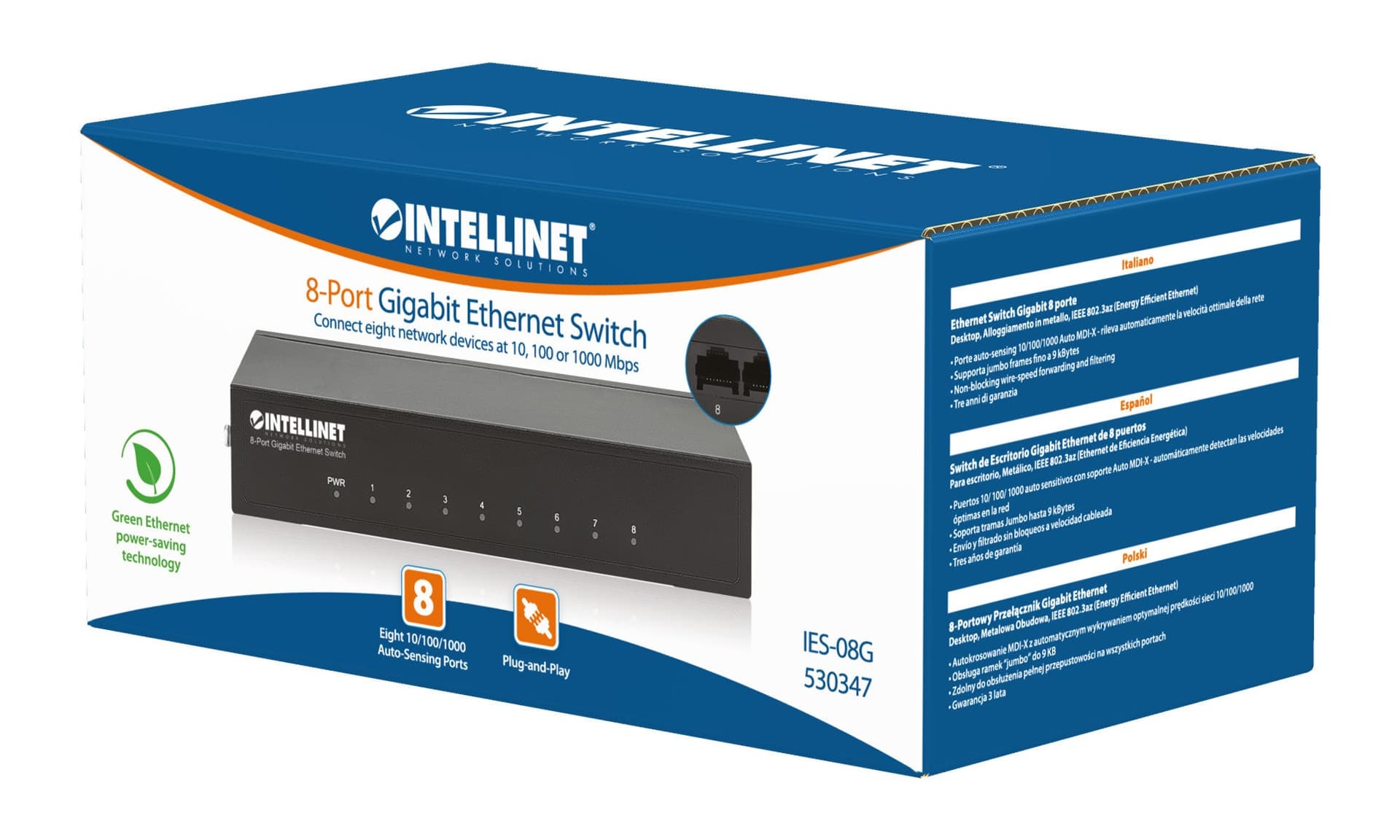 Ethernet Switch Gigabit con 8 porte Desktop in  Scontolo.net - Potenza, commercioVirtuoso.it