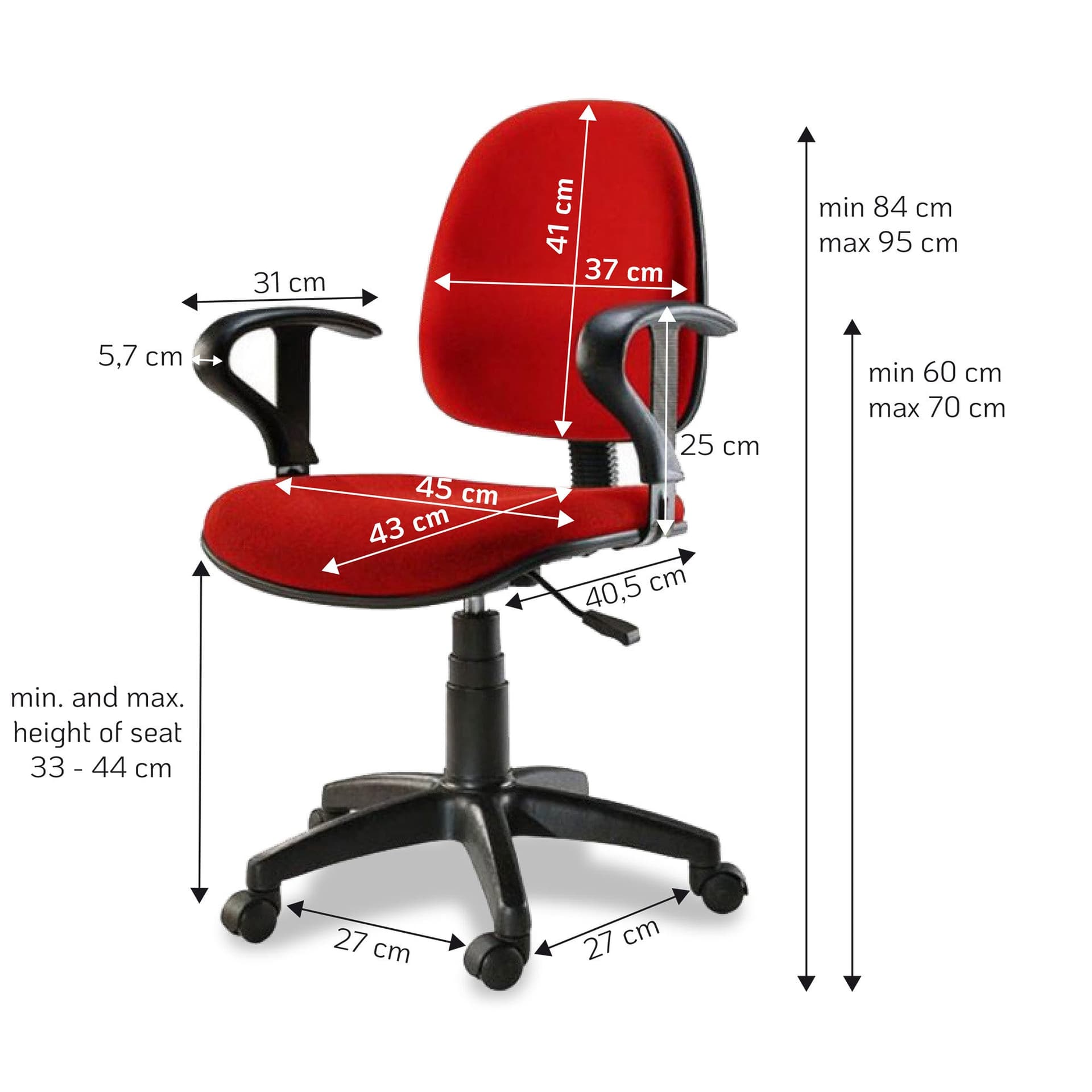 Sedia per Ufficio Easy Colore Rosso in Sedie da scrivania Scontolo.net - Potenza, commercioVirtuoso.it