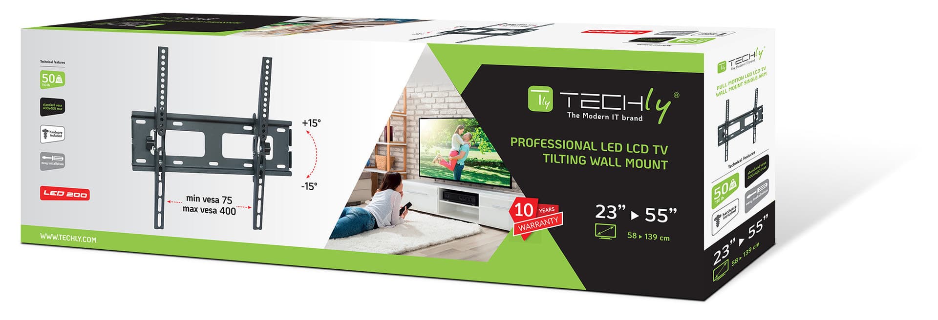 Supporto a Muro per TV LED LCD 23''-55'' Inclinabile Nero in Supporti da parete e da soffitto Scontolo.net - Potenza, commercioVirtuoso.it