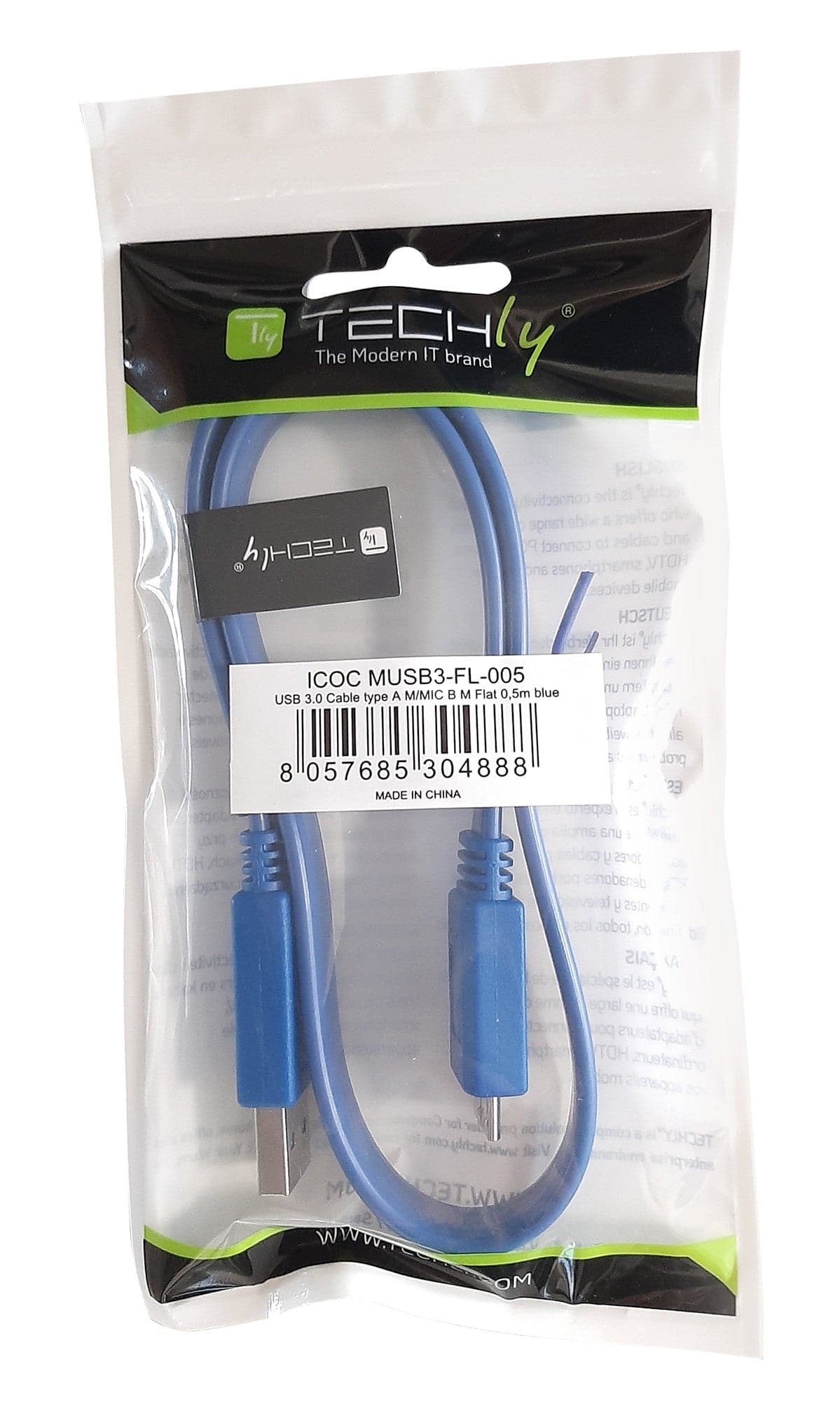 Cavo USB 3.2 Superspeed A maschio/MIC B maschio 0,5 m FLAT in  Scontolo.net - Potenza, commercioVirtuoso.it