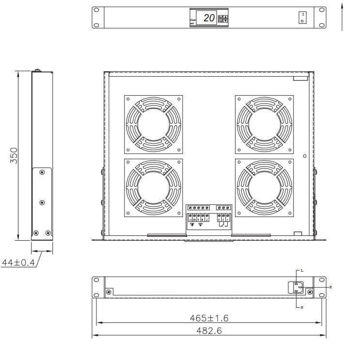 Gruppo 4 Ventole 1U per Rack 19'' con Termostato LED Nero in  Scontolo.net - Potenza, commercioVirtuoso.it