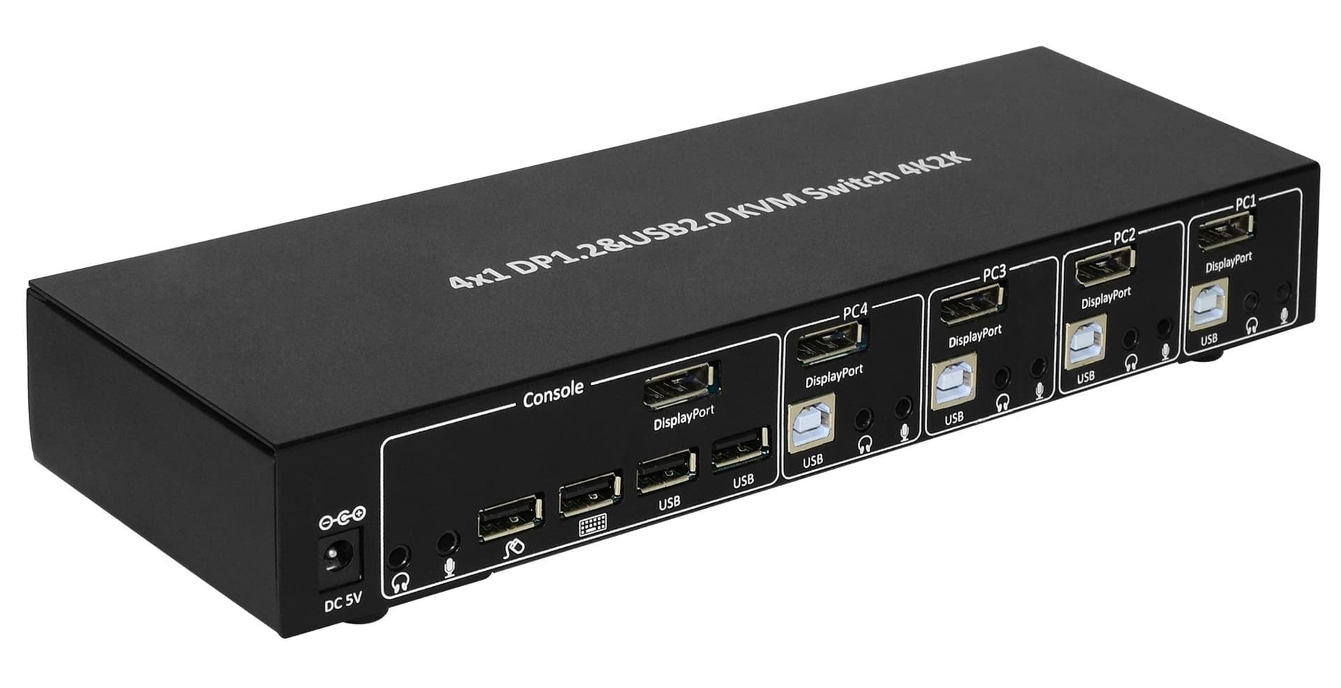 Switch KVM DisplayPort 1.2 e USB 2.0 4 porte con hub e audio in  Scontolo.net - Potenza, commercioVirtuoso.it