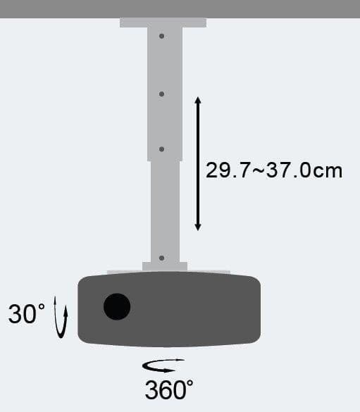 Supporto a Soffitto per Proiettori Estensione 30-37 cm Silver in Supporti per proiettori Scontolo.net - Potenza, commercioVirtuoso.it