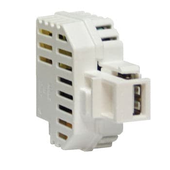 Alimentatore USB 2,1A da incasso con aggancio Keystone bianco in Prese a muro Scontolo.net - Potenza, commercioVirtuoso.it