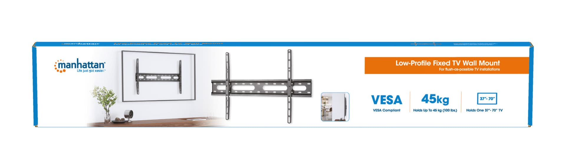 Staffa a Muro Fissa Low-Profile per TV 37-70'' in Supporti da parete e da soffitto Scontolo.net - Potenza, commercioVirtuoso.it
