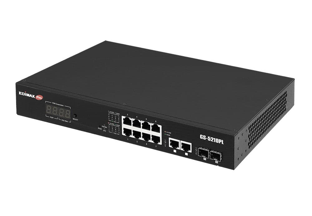 Smart Switch Web a Lungo Raggio 12 porte Gigabit PoE+ VLAN con 2 porte Gigabit RJ45 e 2 porte SFP, GS-5210PL in  Scontolo.net - Potenza, commercioVirtuoso.it