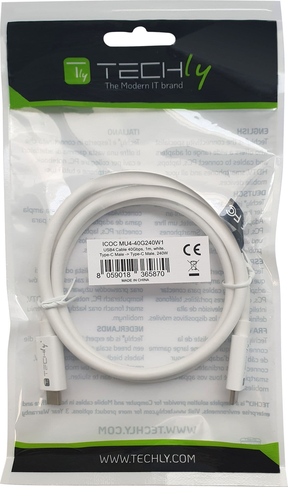 Cavo USB4 Gen3 EPR USB-C&trade M/M 40G 240W PD3.1 8K E-Mark Certificato 1m in  Scontolo.net - Potenza, commercioVirtuoso.it