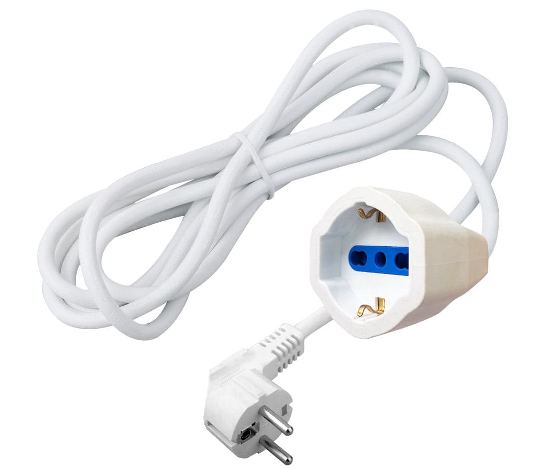 Cavo Prolunga Alimentazione Schuko Maschio Angolato / Femmina 3 metri Bianco in Prolunghe Scontolo.net - Potenza, commercioVirtuoso.it