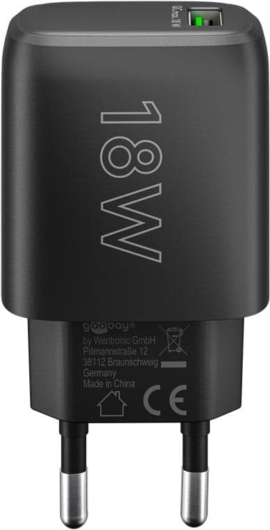 Caricabatterie Ricarica Rapida USB QC 3.0 (18 W) Nero in Caricabatterie da muro Scontolo.net - Potenza, commercioVirtuoso.it