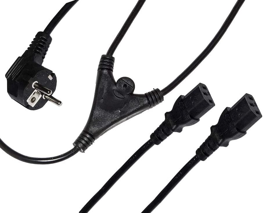 Cavo alimentazione Schuko 10A a sdoppiato con 2 C13, 1,8 mt nero in Fili elettrici Scontolo.net - Potenza, commercioVirtuoso.it