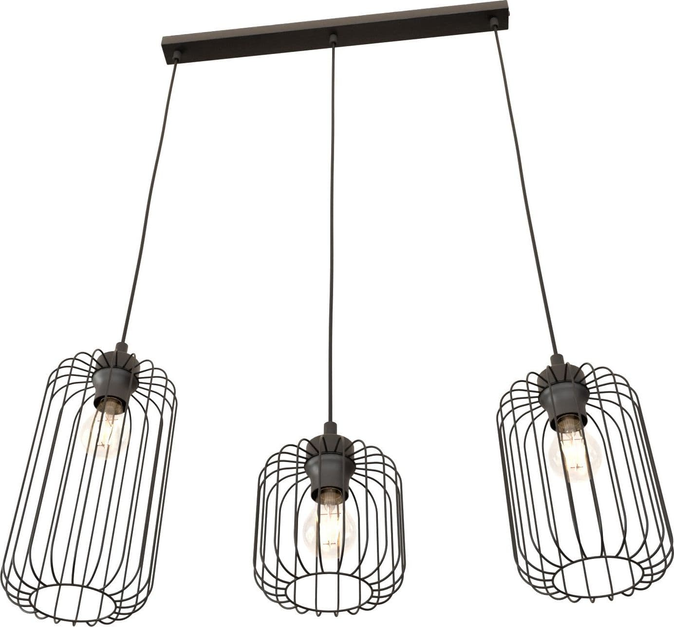 Sospensione Minimal Industrial Vander 3 Luci Lineari Nera in Lampade a sospensione LuceArt - Montecorvino Pugliano, commercioVirtuoso.it