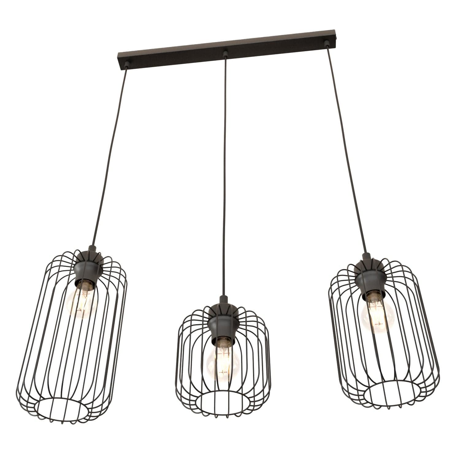 Sospensione Minimal Industrial Vander 3 Luci Lineari Nera in Lampade a sospensione LuceArt - Montecorvino Pugliano, commercioVirtuoso.it