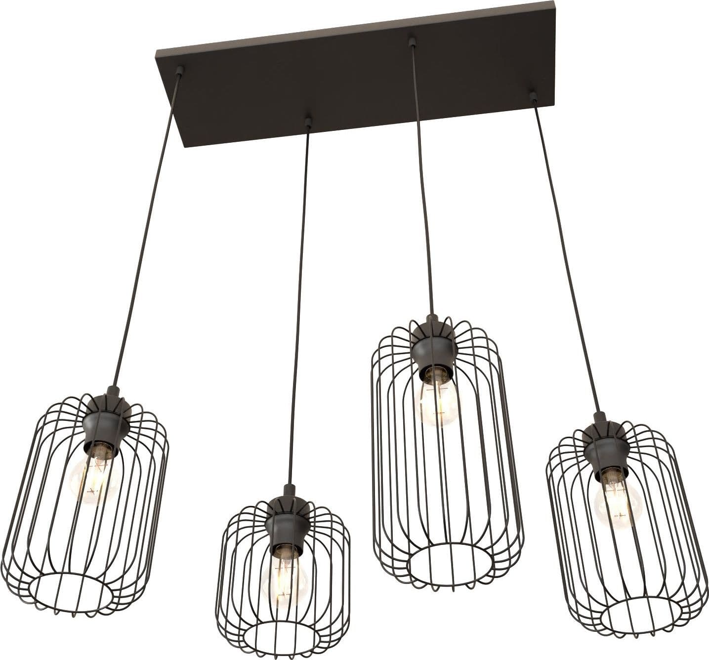 Sospensione Minimal Industrial Vander 4 Luci Lineari Nera in Lampade a sospensione LuceArt - Montecorvino Pugliano, commercioVirtuoso.it