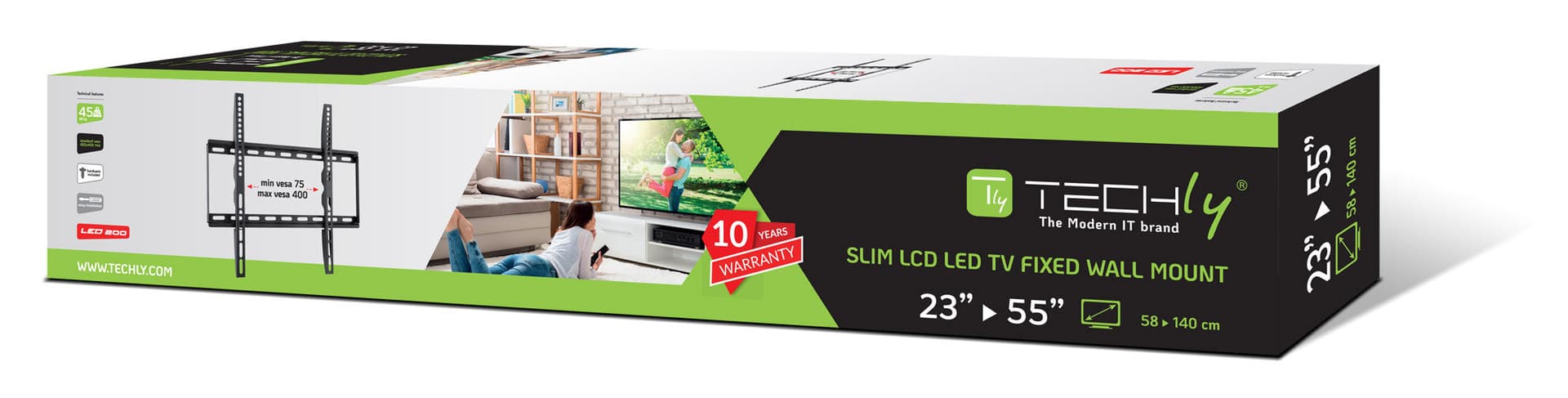 Supporto a Muro Fisso Slim per TV LED LCD 23-55'' Nero in Supporti da parete e da soffitto Scontolo.net - Potenza, commercioVirtuoso.it