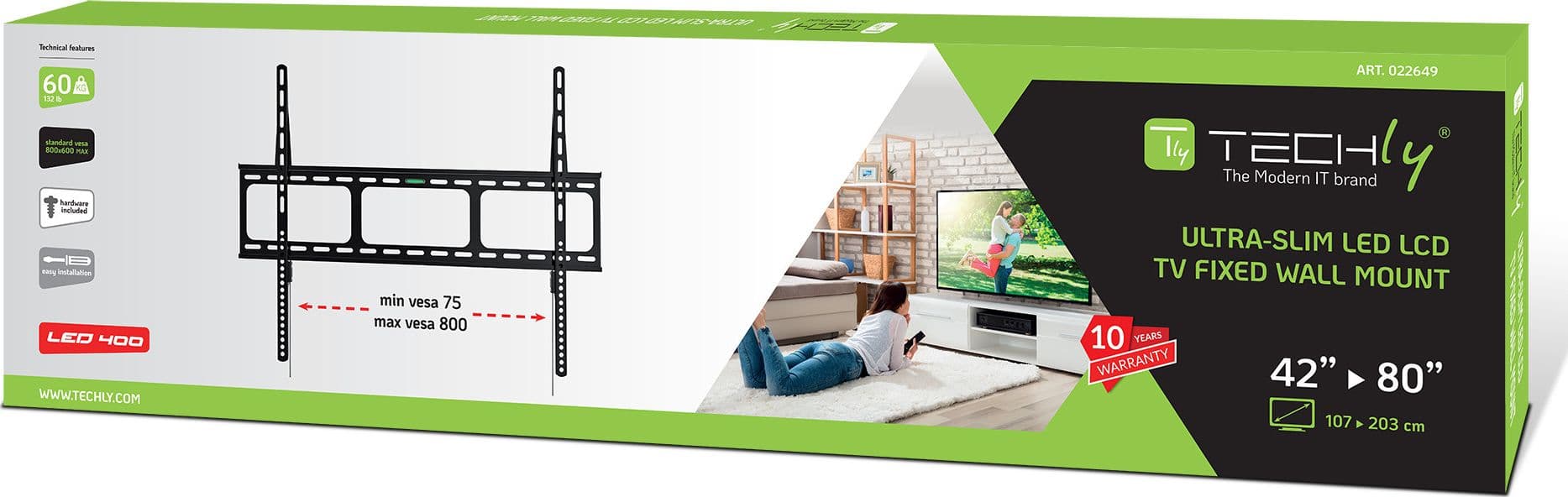 Supporto a Muro per TV LED LCD 42-80'' Ultra Slim fisso H600mm in Supporti da parete e da soffitto Scontolo.net - Potenza, commercioVirtuoso.it