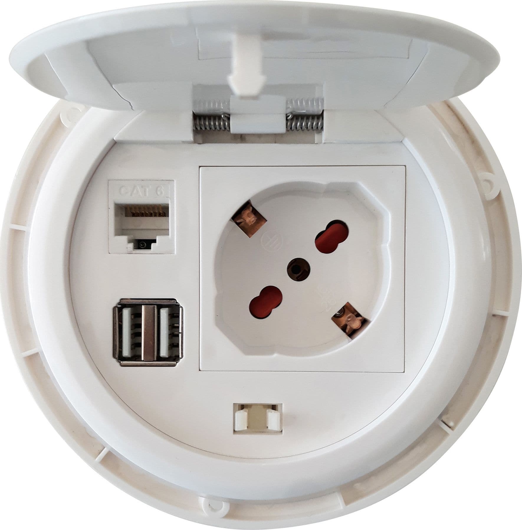 Presa da Scrivania ad Incasso con 2 prese USB e RJ45 con Coperchio in Multiprese Scontolo.net - Potenza, commercioVirtuoso.it