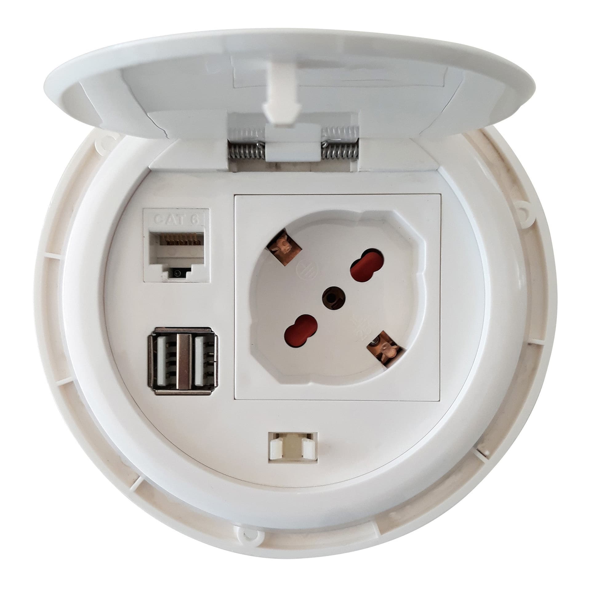 Presa da Scrivania ad Incasso con 2 prese USB e RJ45 con Coperchio in Multiprese Scontolo.net - Potenza, commercioVirtuoso.it