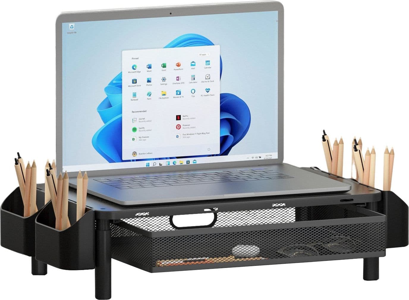 Supporto per Monitor Ergonomico Regolabile a 3 Altezze con Cassetto e Portaoggetti in  Scontolo.net - Potenza, commercioVirtuoso.it