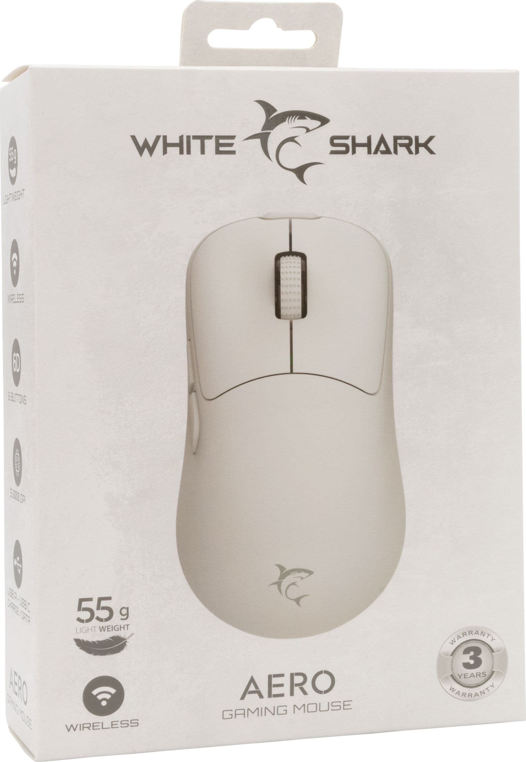 Mouse Ottico Gaming Wireless USB-C&trade 6400 dpi Bianco, AERO in Mouse da gioco Scontolo.net - Potenza, commercioVirtuoso.it