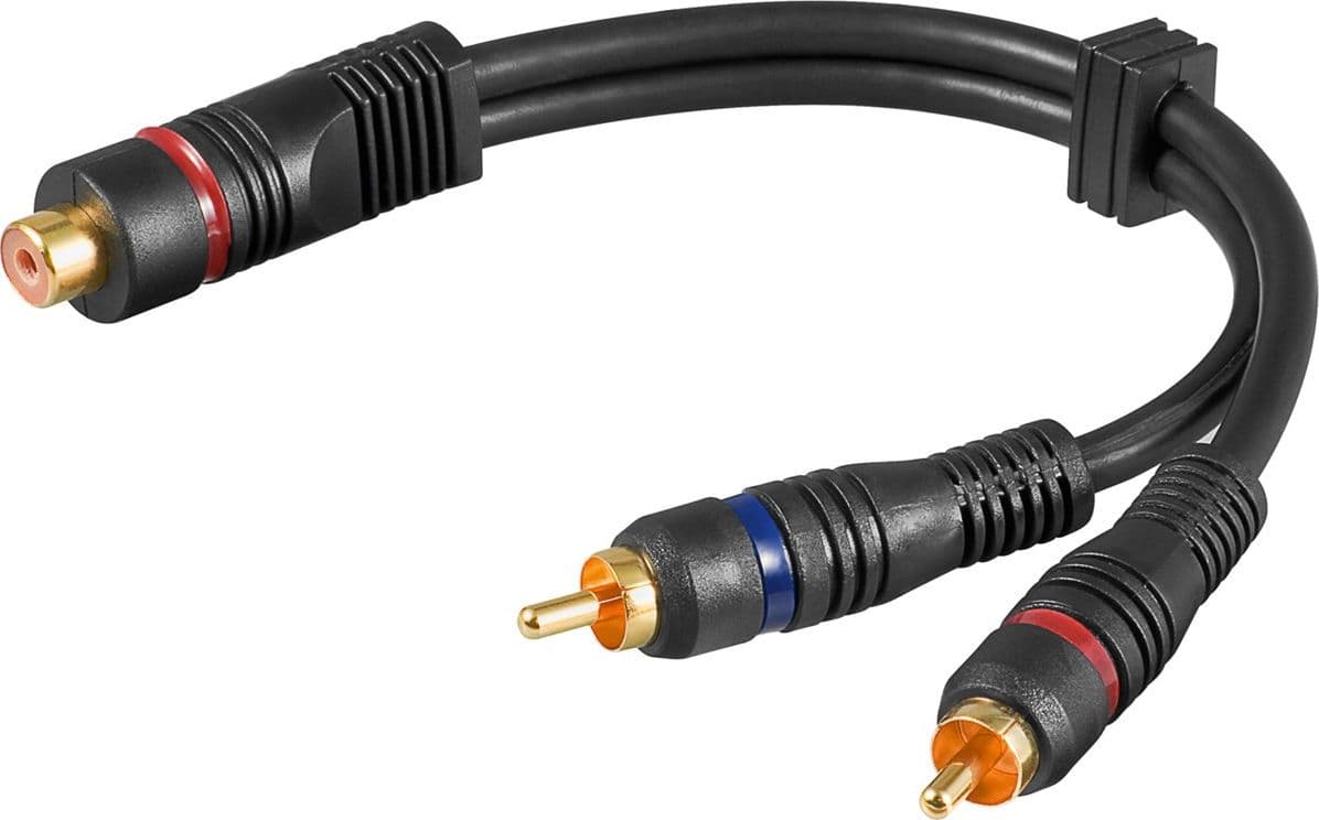 Cavo Adattatore RCA Femmina / 2x RCA Maschio 0.2m Nero in Connettori RCA Scontolo.net - Potenza, commercioVirtuoso.it