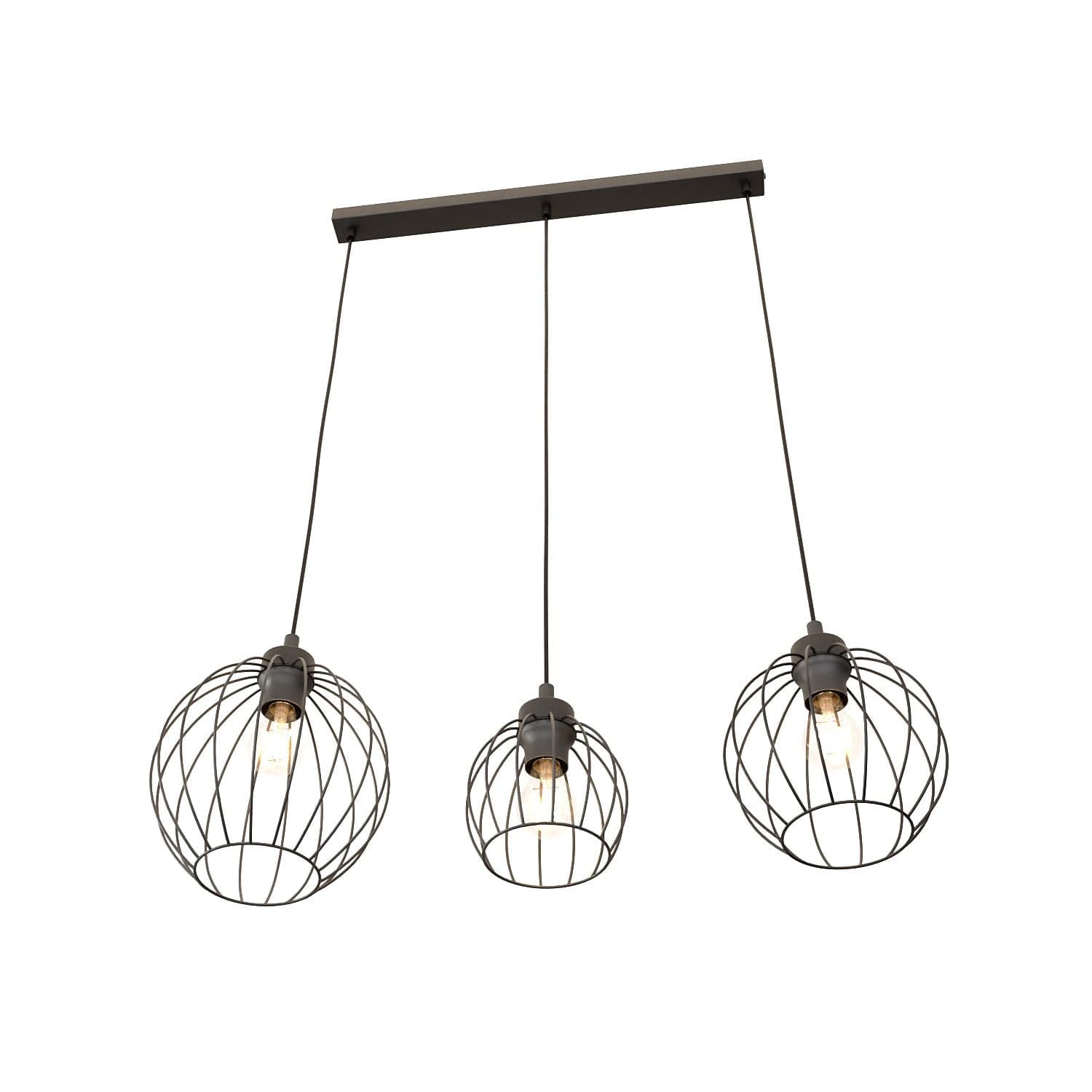 Sospensione Minimal Industrial Nando 3 Luci Lineari Nera in Lampade a sospensione LuceArt - Montecorvino Pugliano, commercioVirtuoso.it