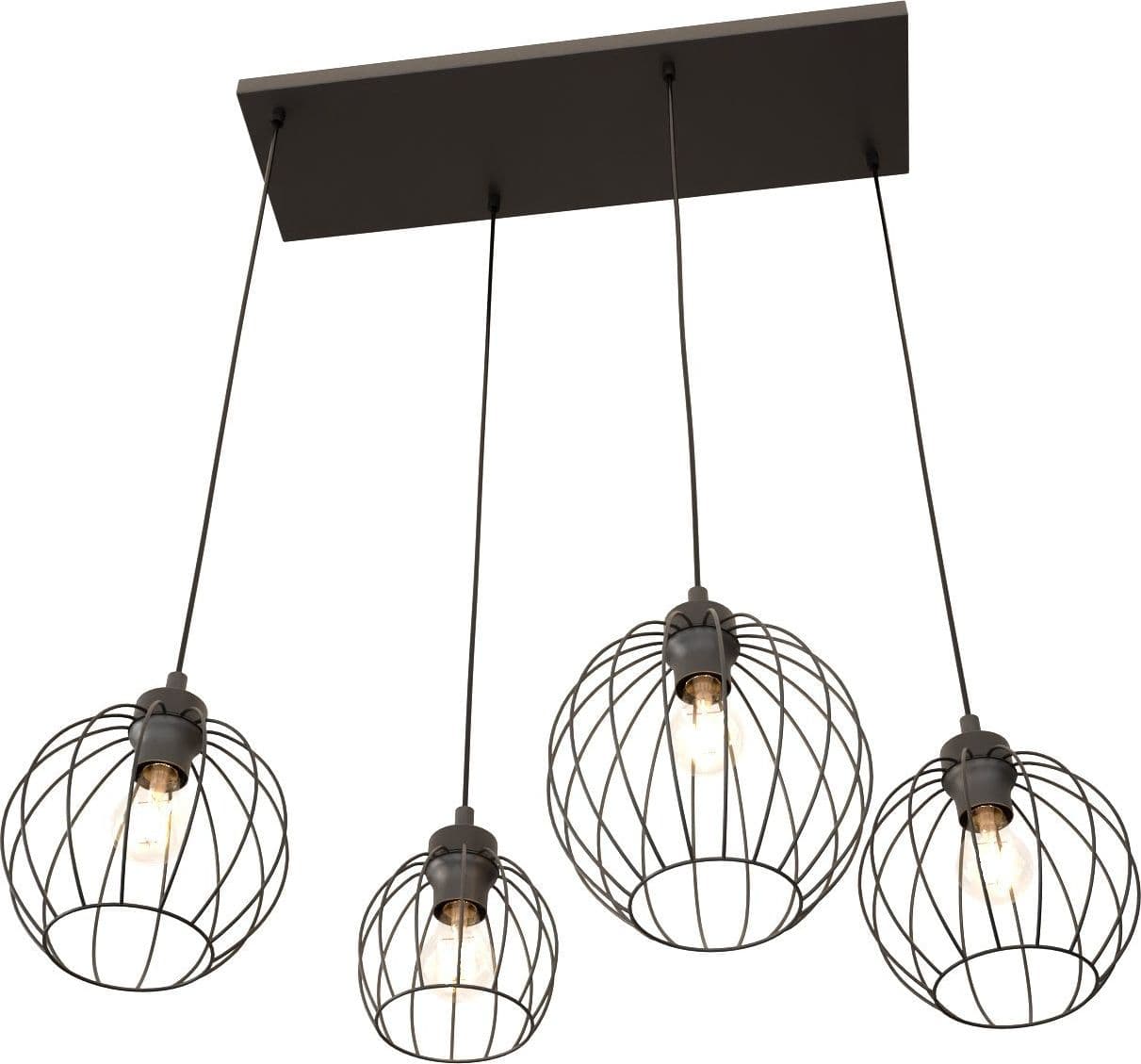 Sospensione Minimal Industrial Nando 4 Luci Lineari Nera in Lampade a sospensione LuceArt - Montecorvino Pugliano, commercioVirtuoso.it
