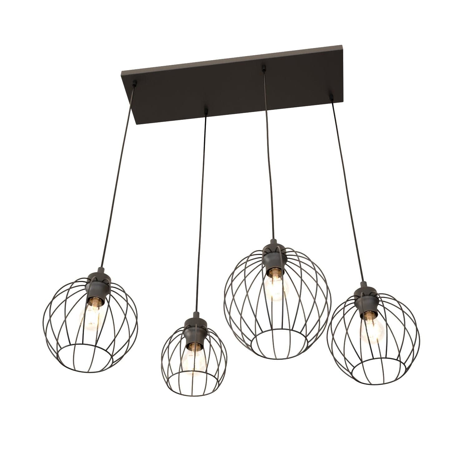 Sospensione Minimal Industrial Nando 4 Luci Lineari Nera in Lampade a sospensione LuceArt - Montecorvino Pugliano, commercioVirtuoso.it