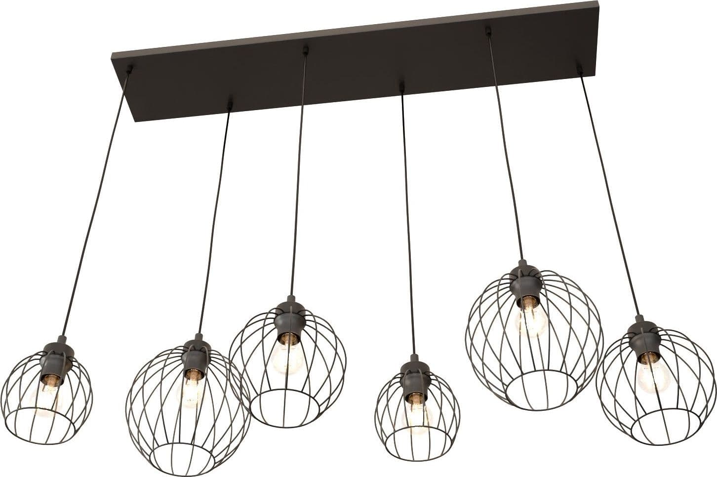 Sospensione Minimal Industrial Nando 6 Luci Lineari Nera in Lampade a sospensione LuceArt - Montecorvino Pugliano, commercioVirtuoso.it