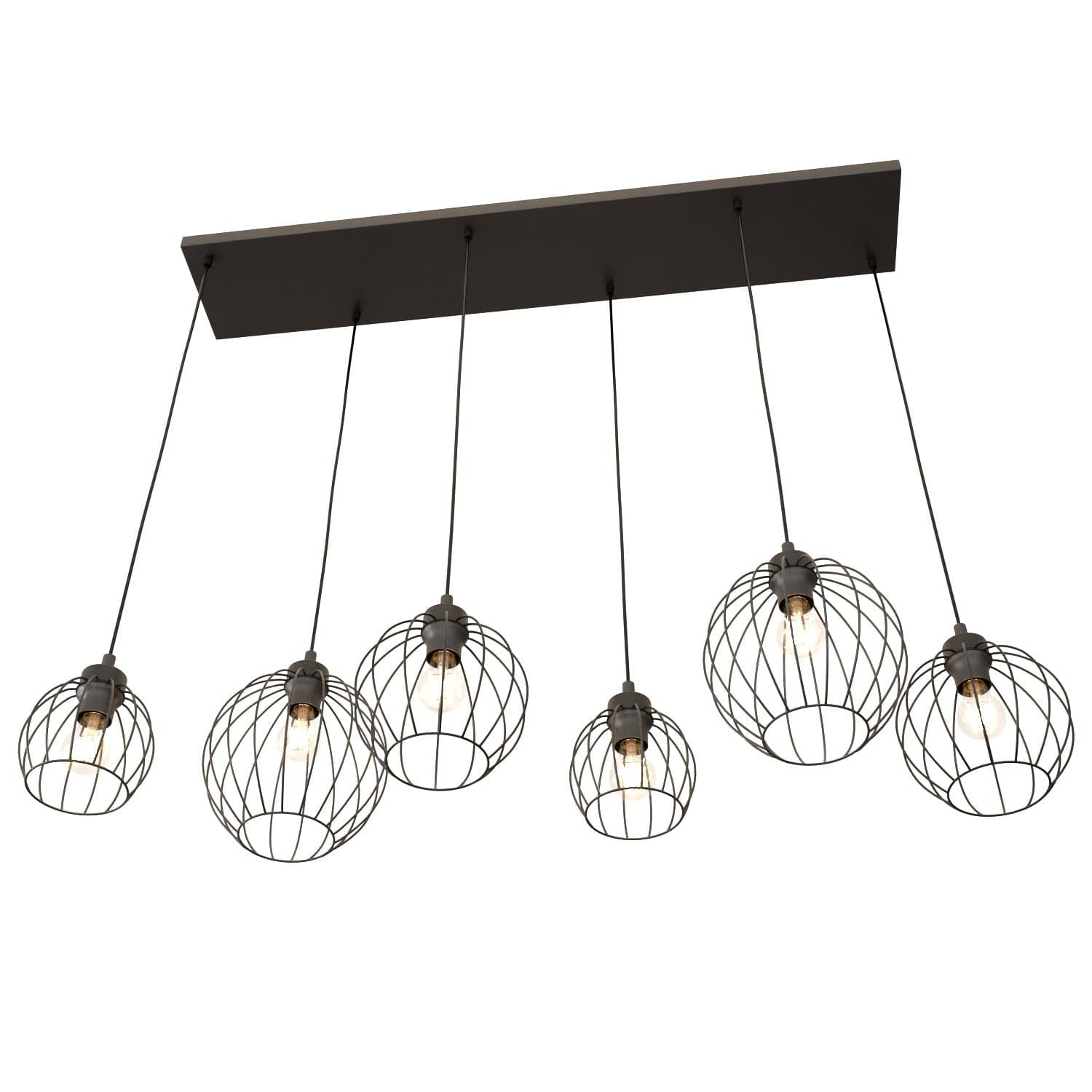 Sospensione Minimal Industrial Nando 6 Luci Lineari Nera in Lampade a sospensione LuceArt - Montecorvino Pugliano, commercioVirtuoso.it