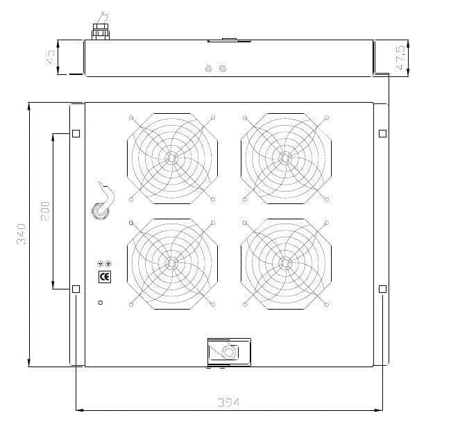 Gruppo di ventilazione a soffitto per Rack 19'' 4 Ventole Nero in Canalizzazioni Scontolo.net - Potenza, commercioVirtuoso.it