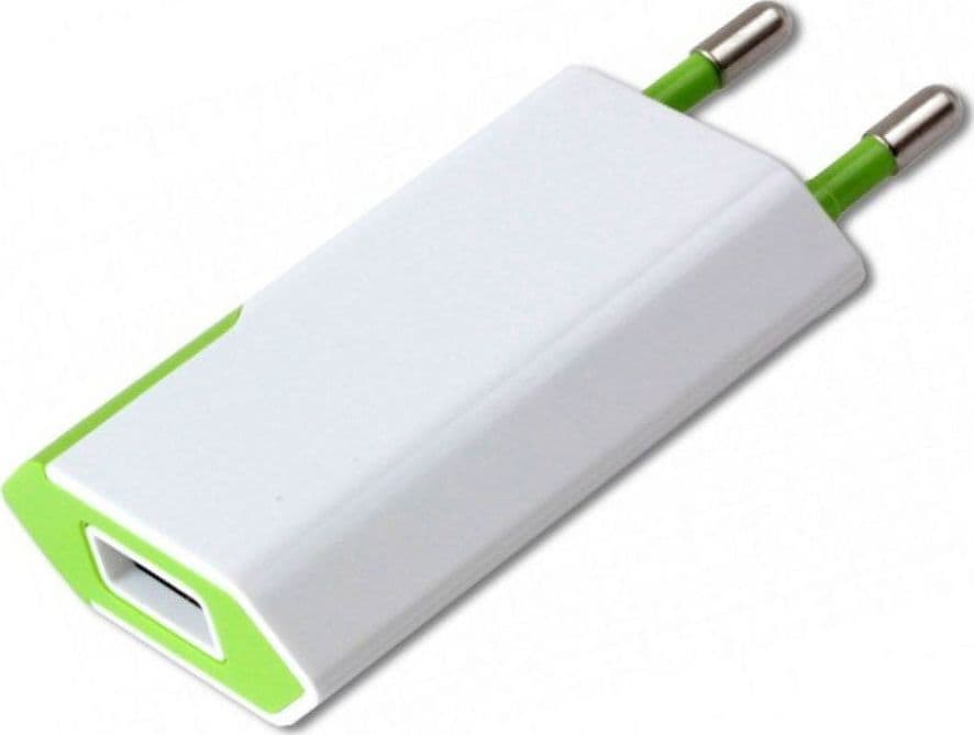 Caricatore USB 1A Compatto Spina Europea Bianco/Verde in Caricabatterie da muro Scontolo.net - Potenza, commercioVirtuoso.it