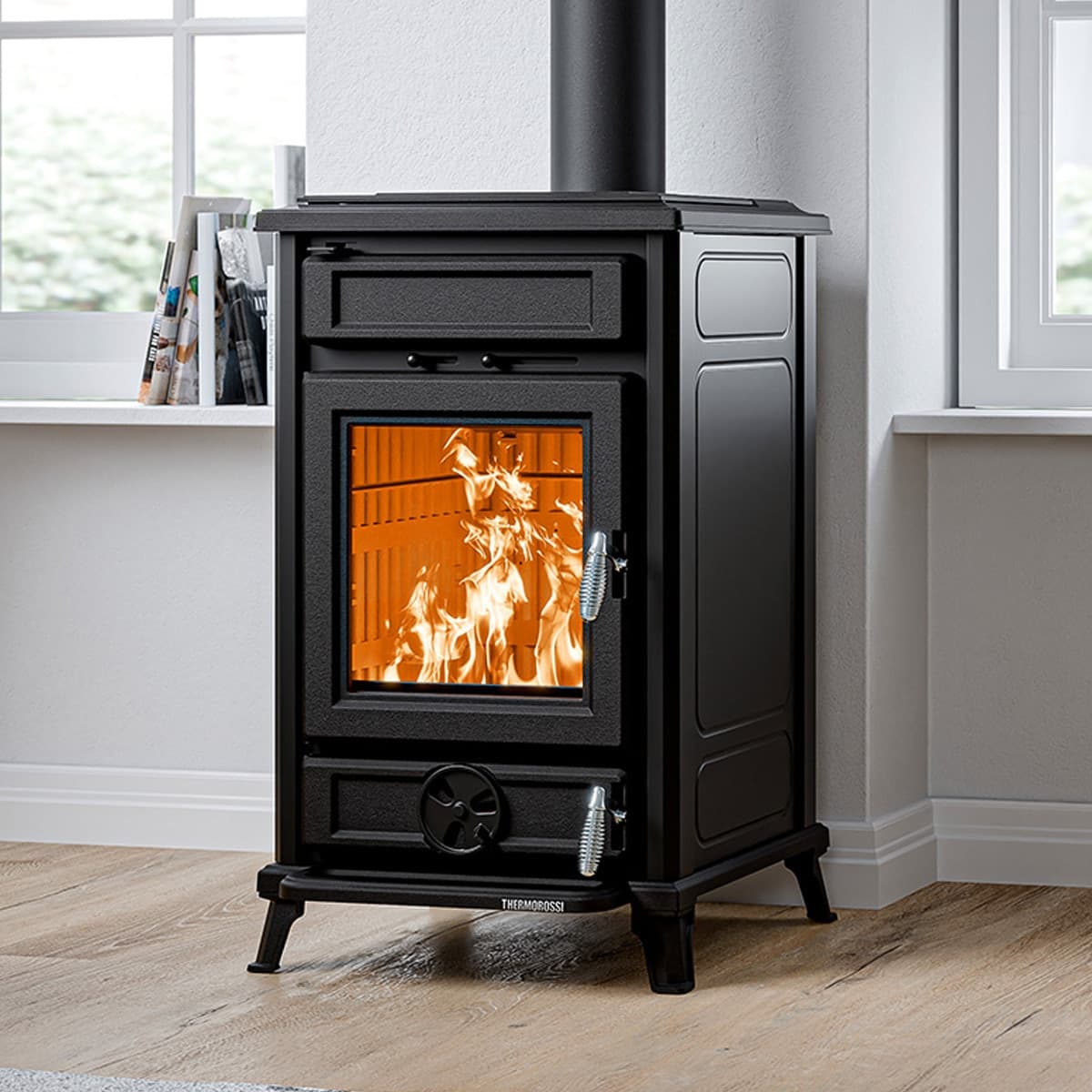 Thermorossi Termostufa a Legna Filò Evo5 con Forno 10,8kW in Forni caminetto Masterbrico - Longobardi, commercioVirtuoso.it