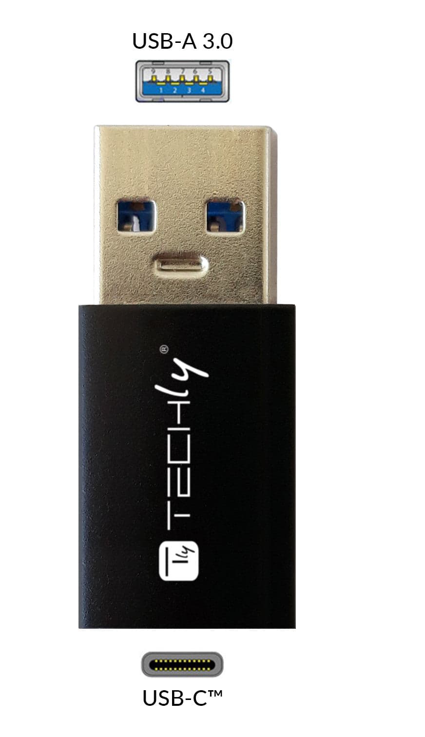 Adattatore Convertitore USB 3.0 USB A Maschio a USB-C&trade Femmina Nero in Caricabatterie da muro Scontolo.net - Potenza, commercioVirtuoso.it